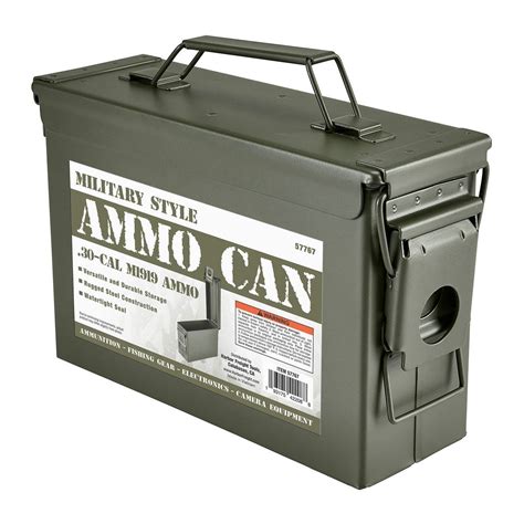 shallow metal ammo box|30 cal ammo box.